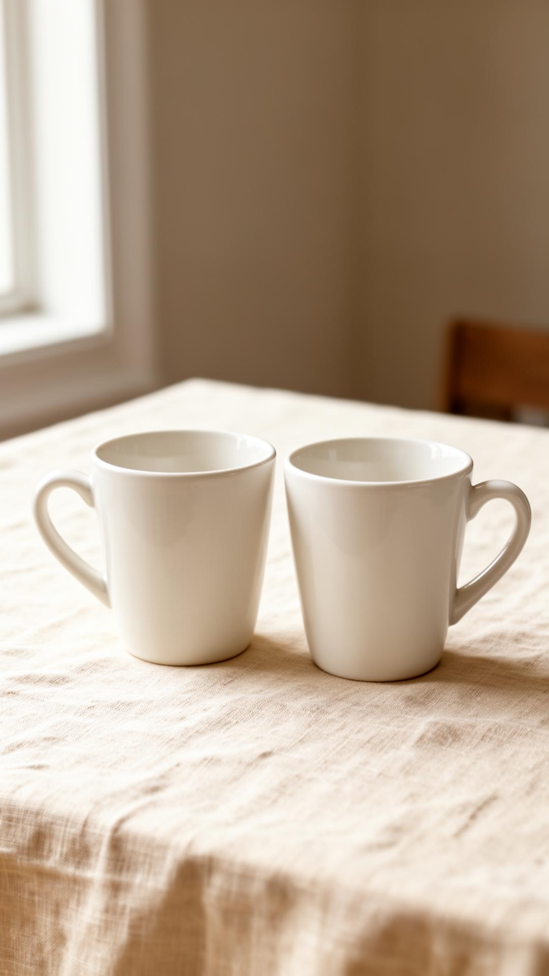 The two unpainted bisque mugs side by side